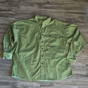 Panhandle Button Down Shirt Patterned Casual Dress Shirt XL Pocket Cotton